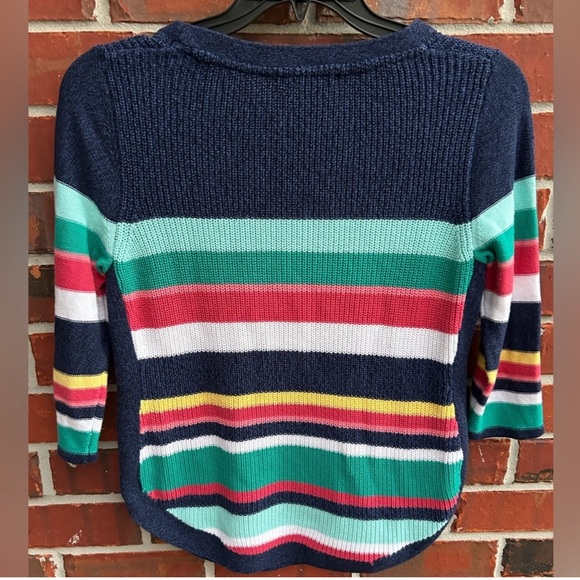 Allison Daley Blue and Green Crew Neck Sweater - Picture 4 of 4